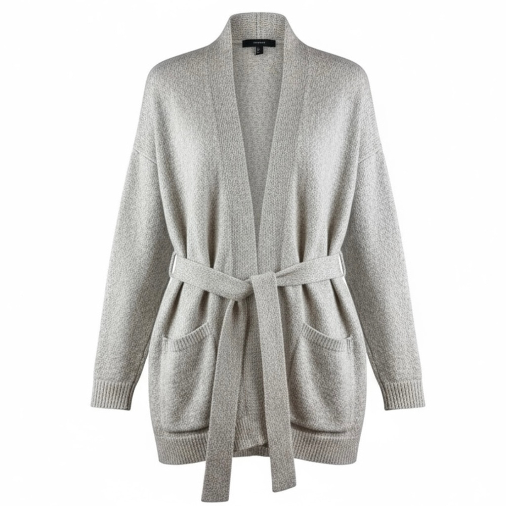 Forever 21 Belted Cardigan Heathered Tan Knit Size Small